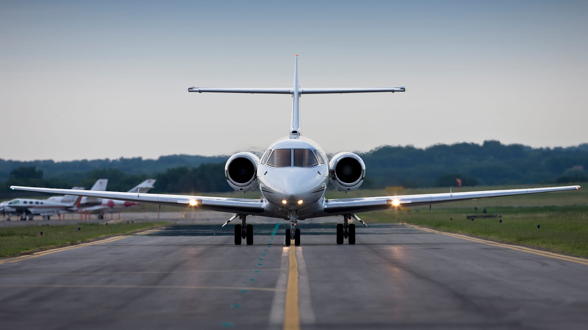 Private jet evening departure