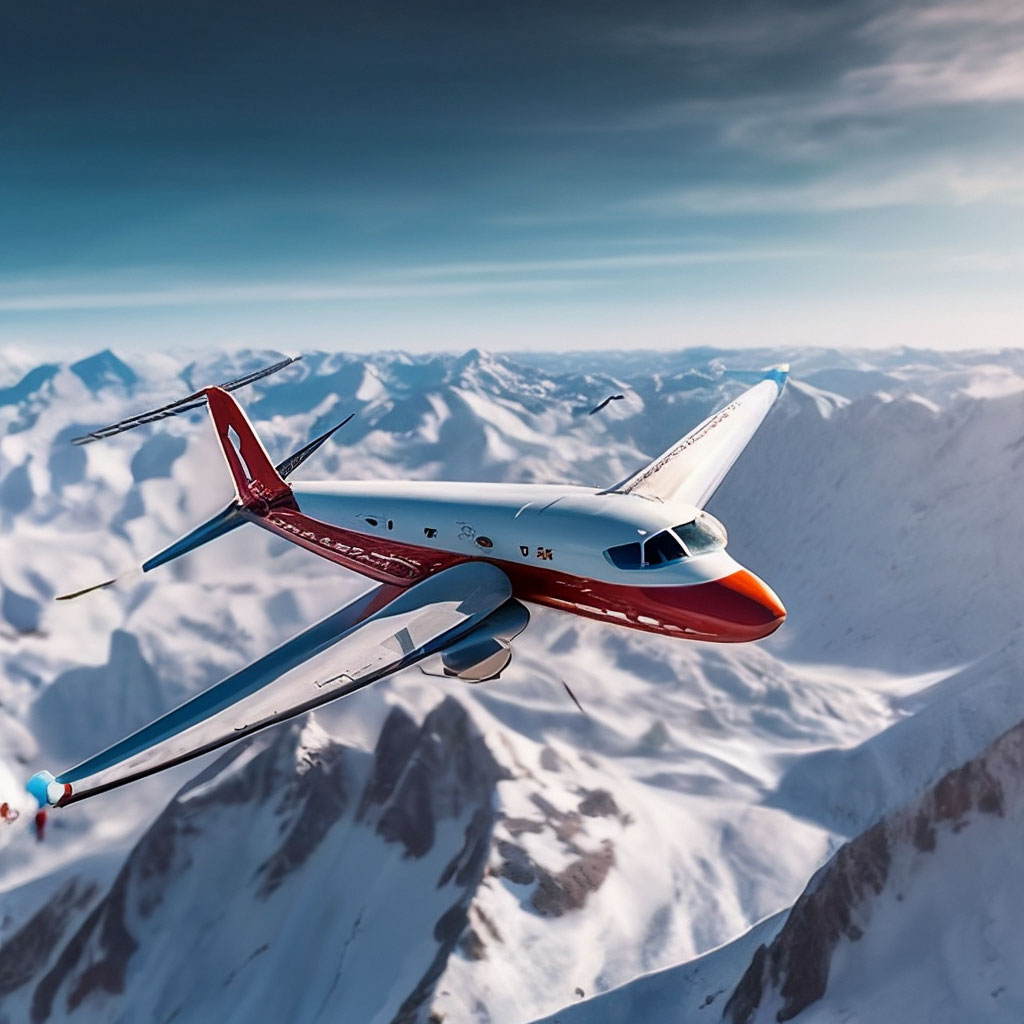 Private jet flying over the Snowy Mountains